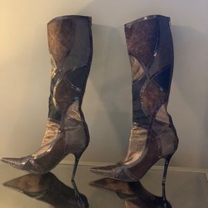 Stylish snakeskin & suede boots (size 39)